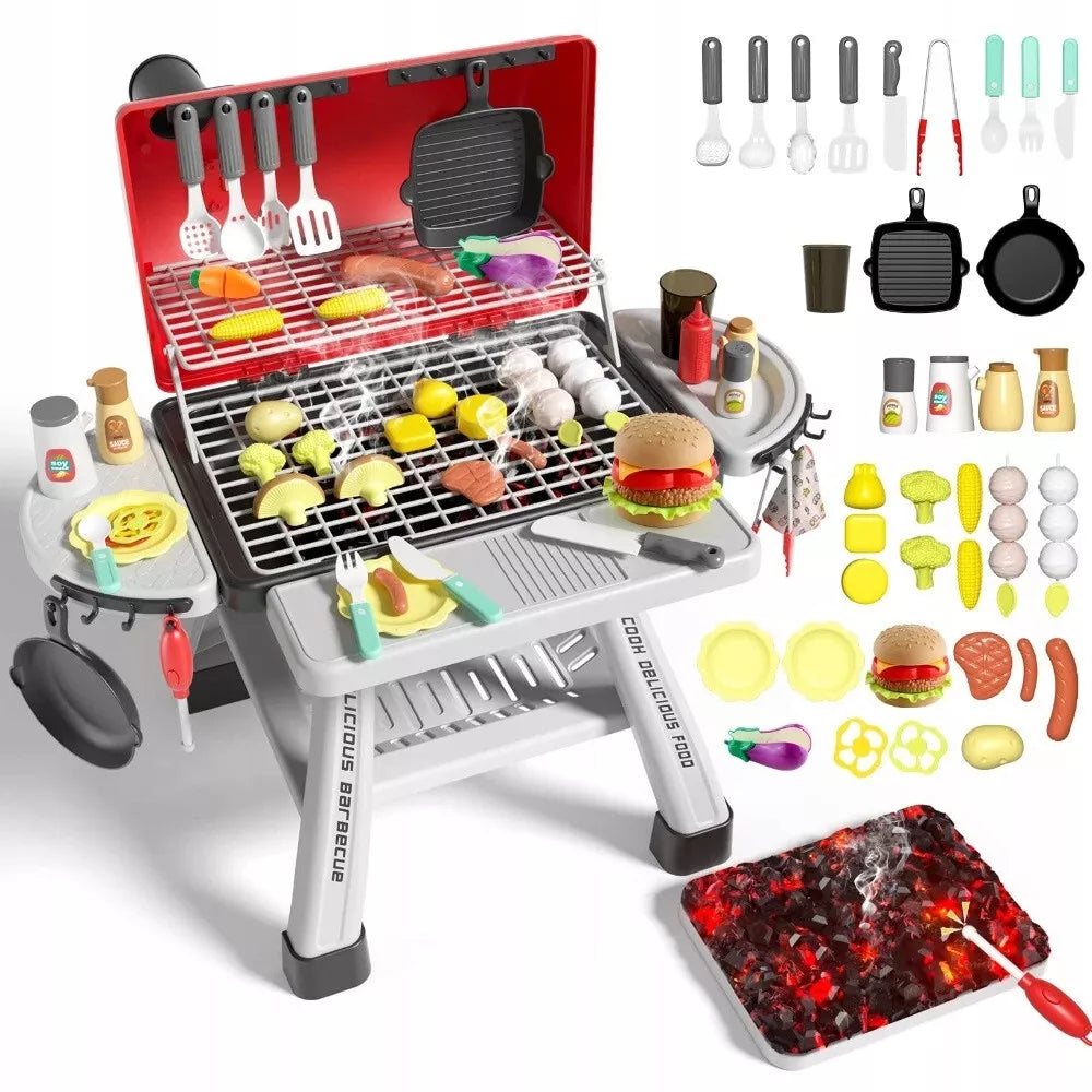 „WOOPIE“ interaktyvus grilis – lauko virtuvės rinkinys „Barbecue Garden Kitchen“ su LED, XL, 41 detalė